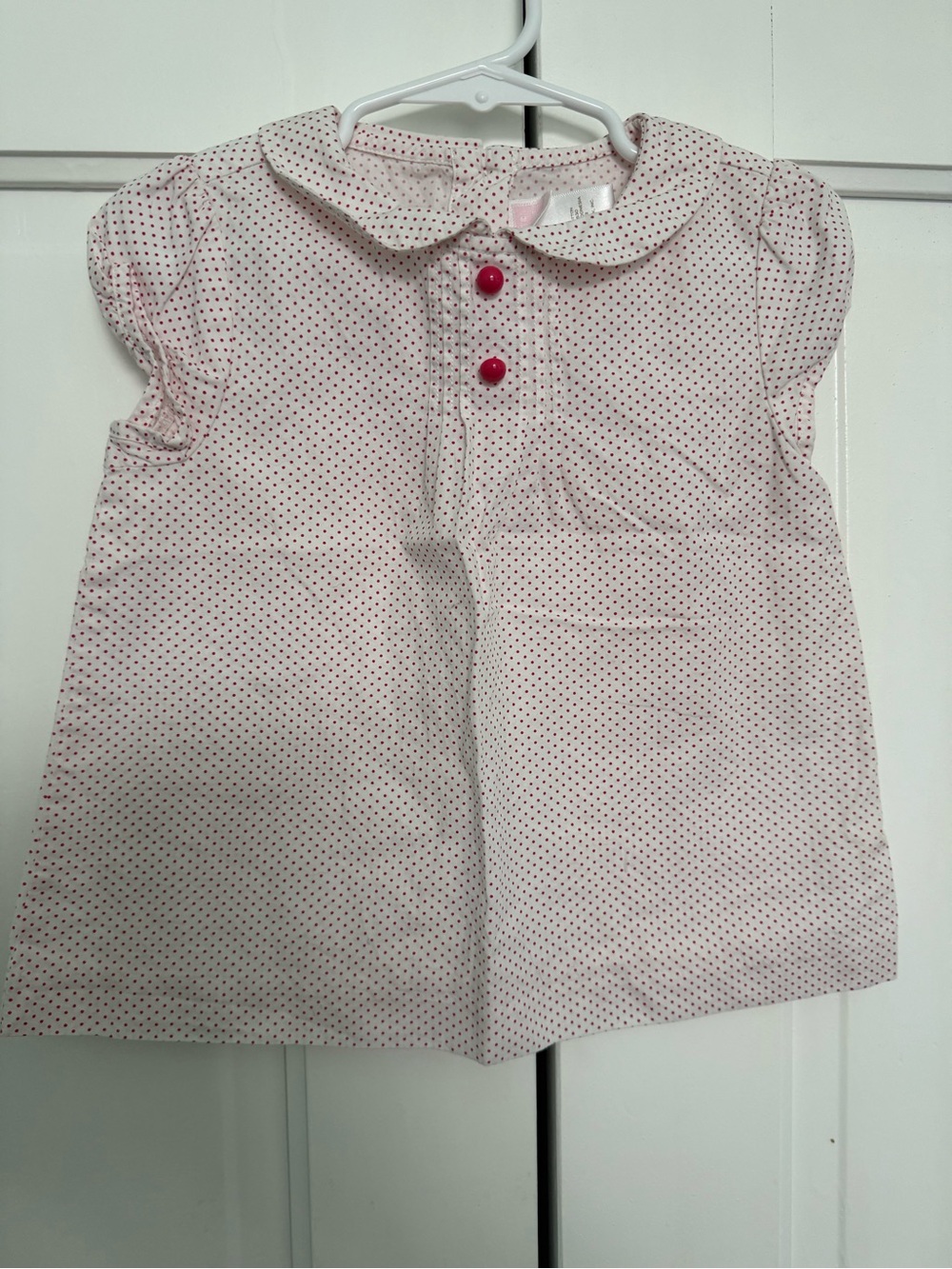 Janie and Jack Light Pink Dot Blouse with Peter Pan Collar